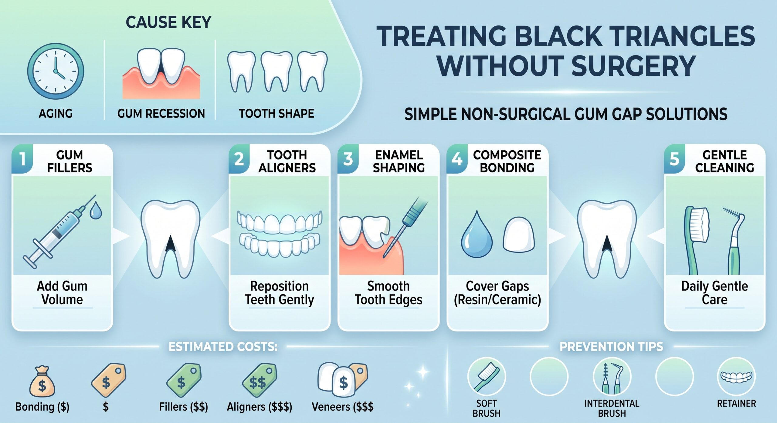 Treating Black Triangles (Gingival Embrasure Space) Without Surgery