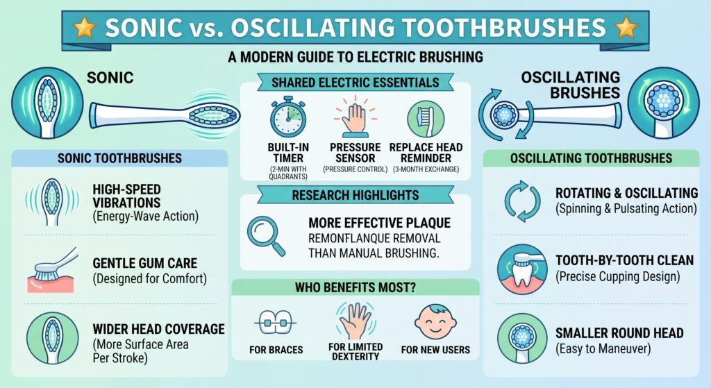 Sonic vs. Oscillating Electric Toothbrushes: Clinical Comparisons